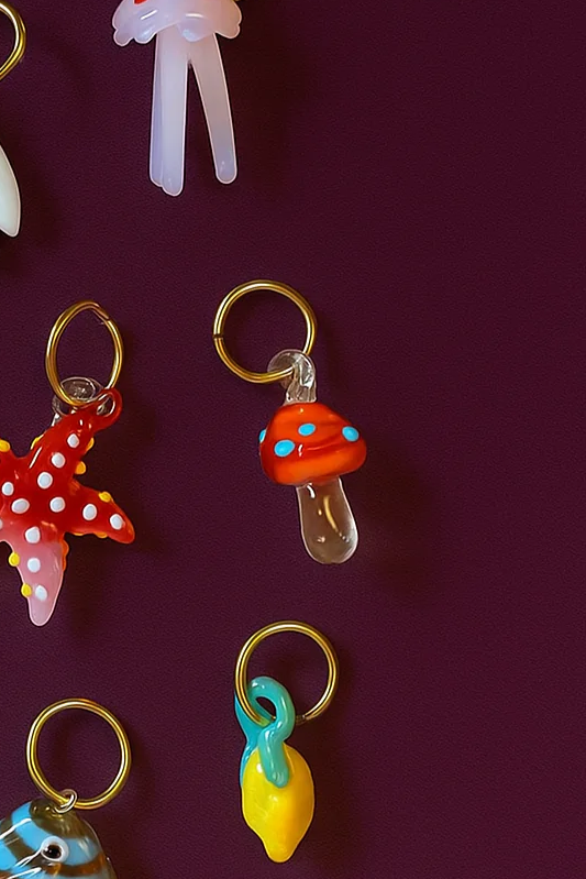 Glass Mushroom Charm