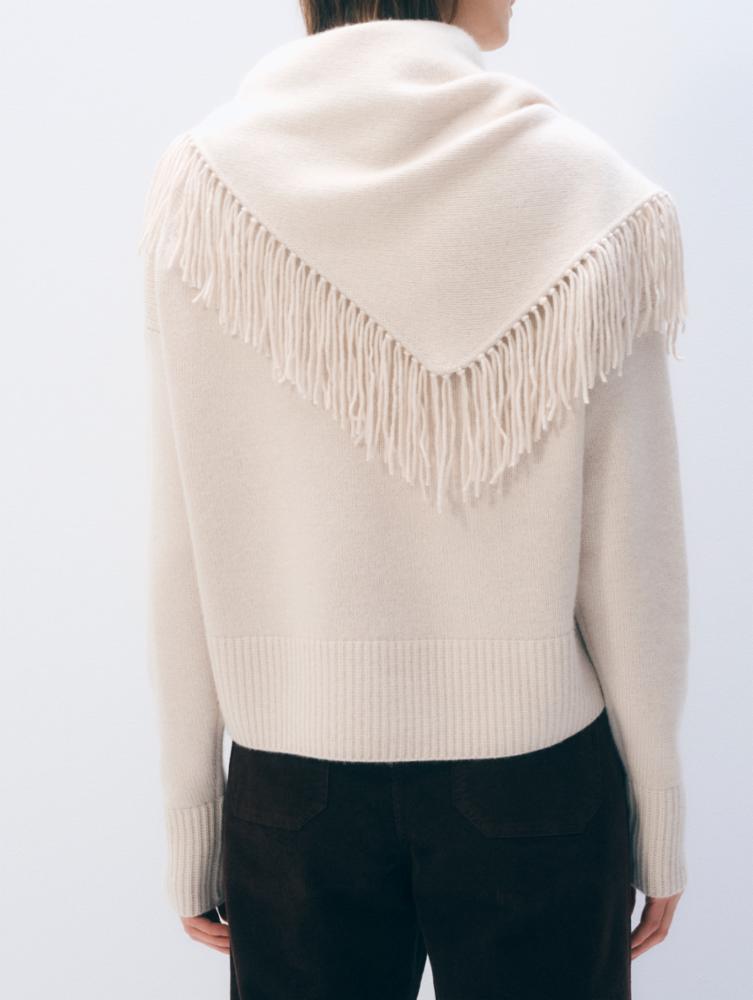 CASHMERE BLEND SCARF SWEATER