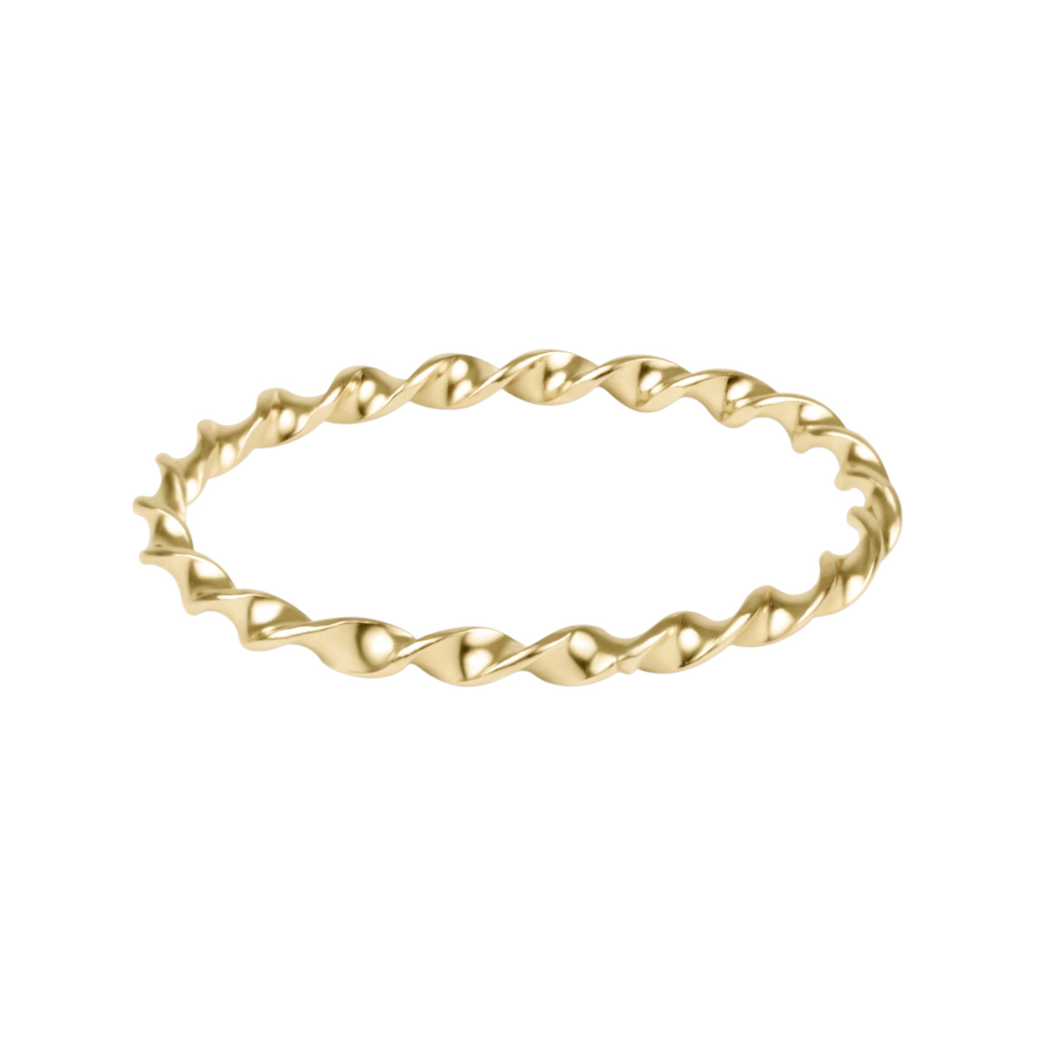 Classic Gold Twisted Thin Band Ring - Size 6