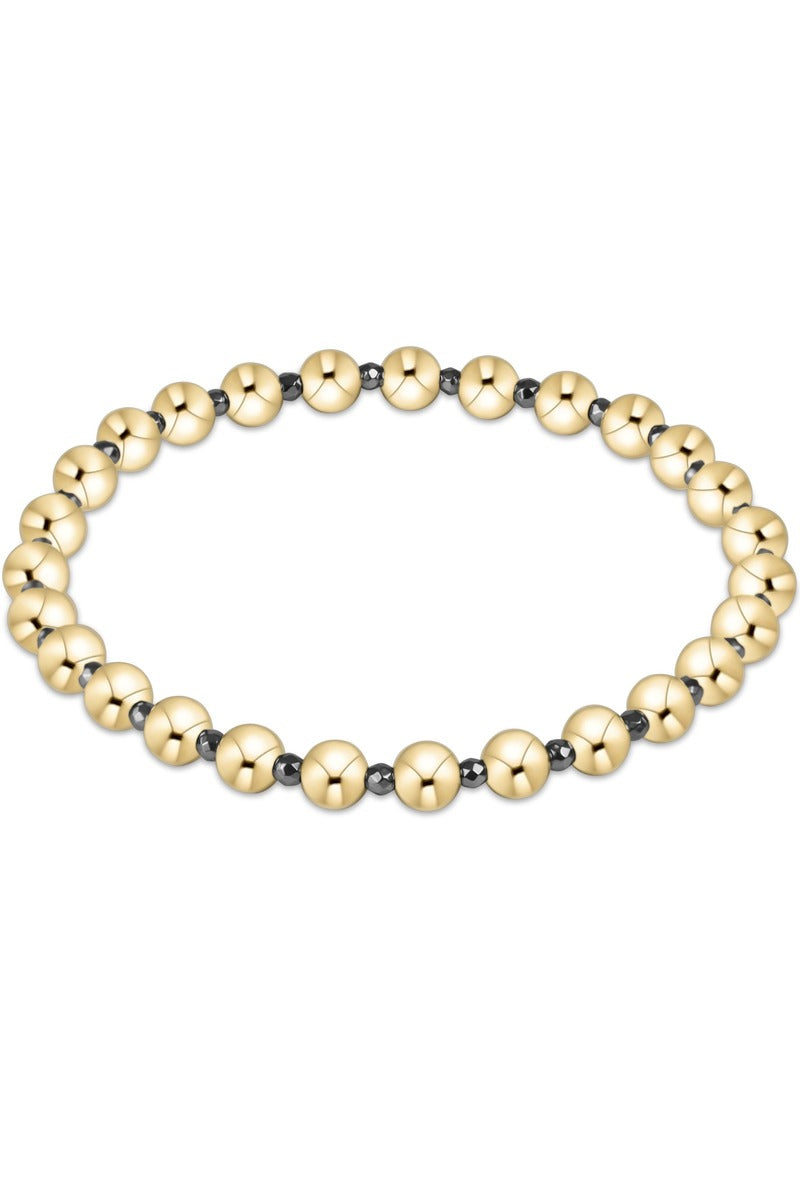 Silver Faceted Hematite  Grateful Pattern 5mm Bead  Bracelet