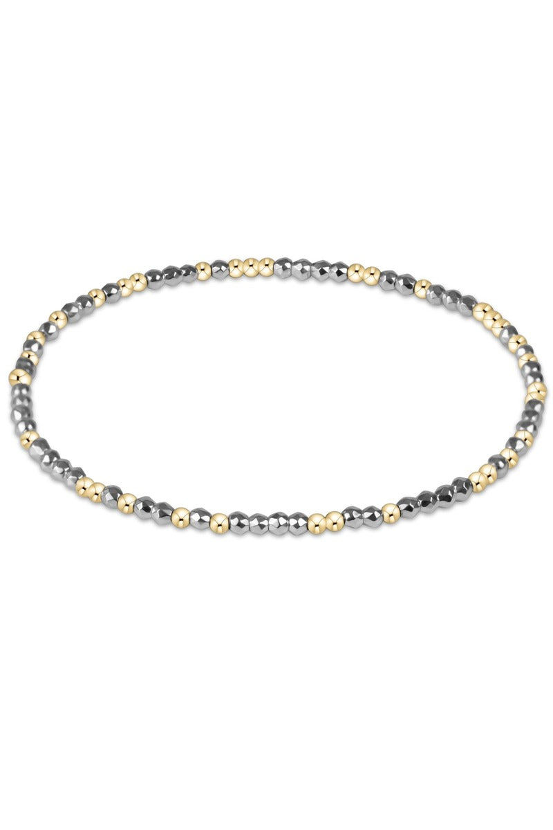 Hope Unwritten Bright Silver  Faceted Hematite 2mm Bead  Bracelet