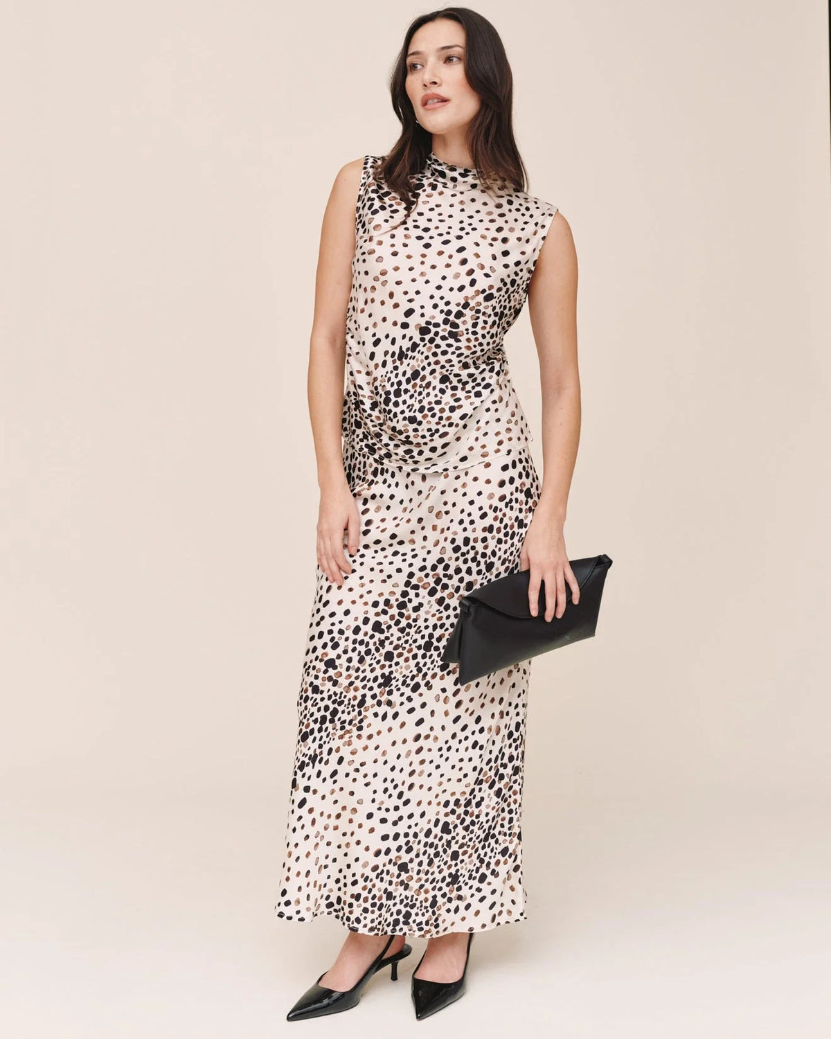 Side Slit Bias Maxi Skirt