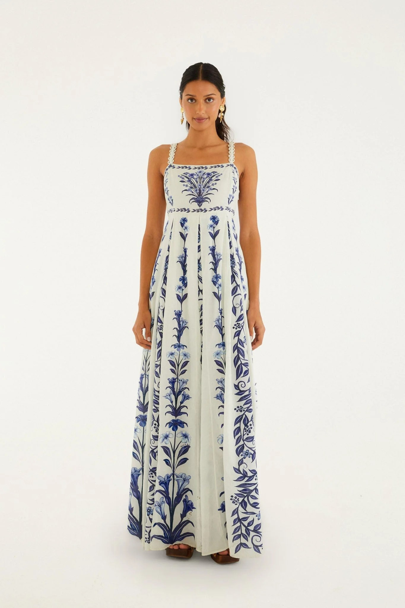 Flowers Arch Off-White Maxi Dress