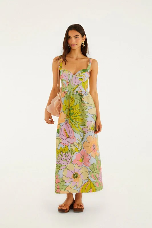 Spring Affair Light Blue Maxi Dress Sleeveless