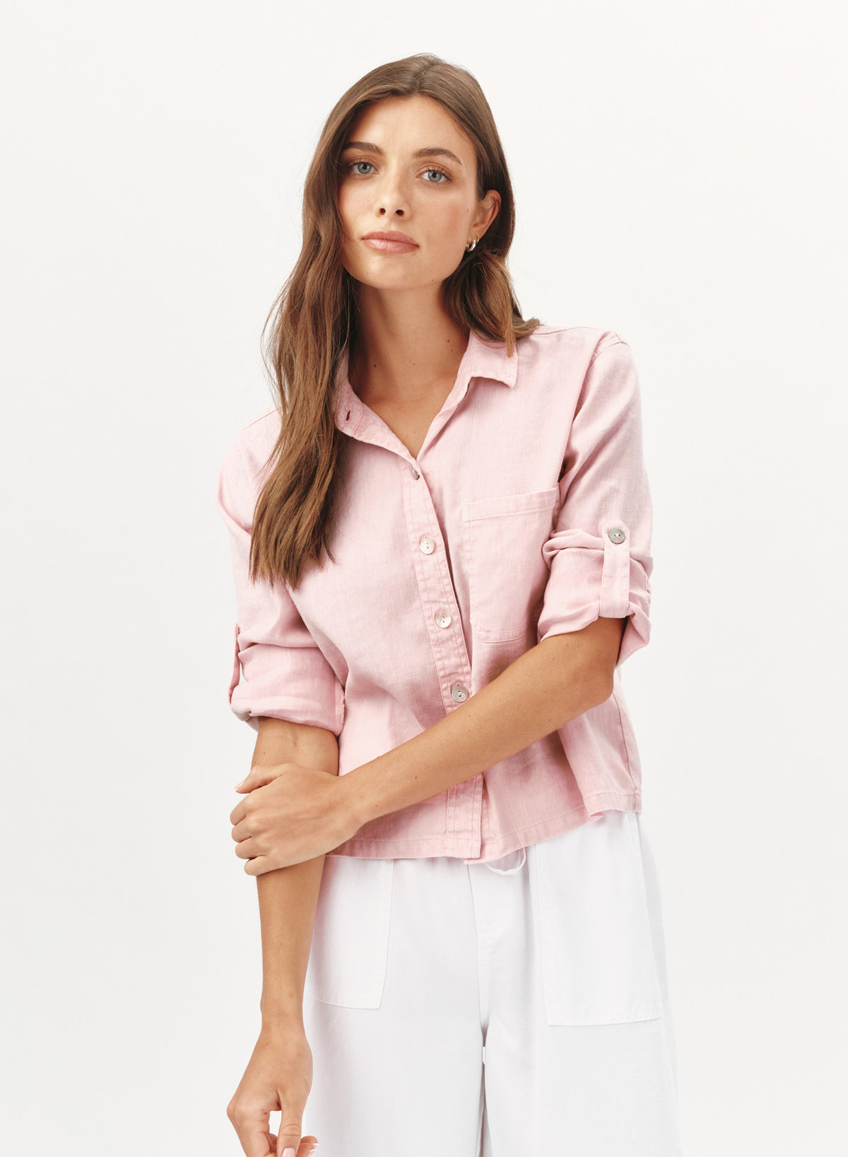 B20484-N19-308 - LONG SLEEVE PATCH POCKET WORK SHIRT