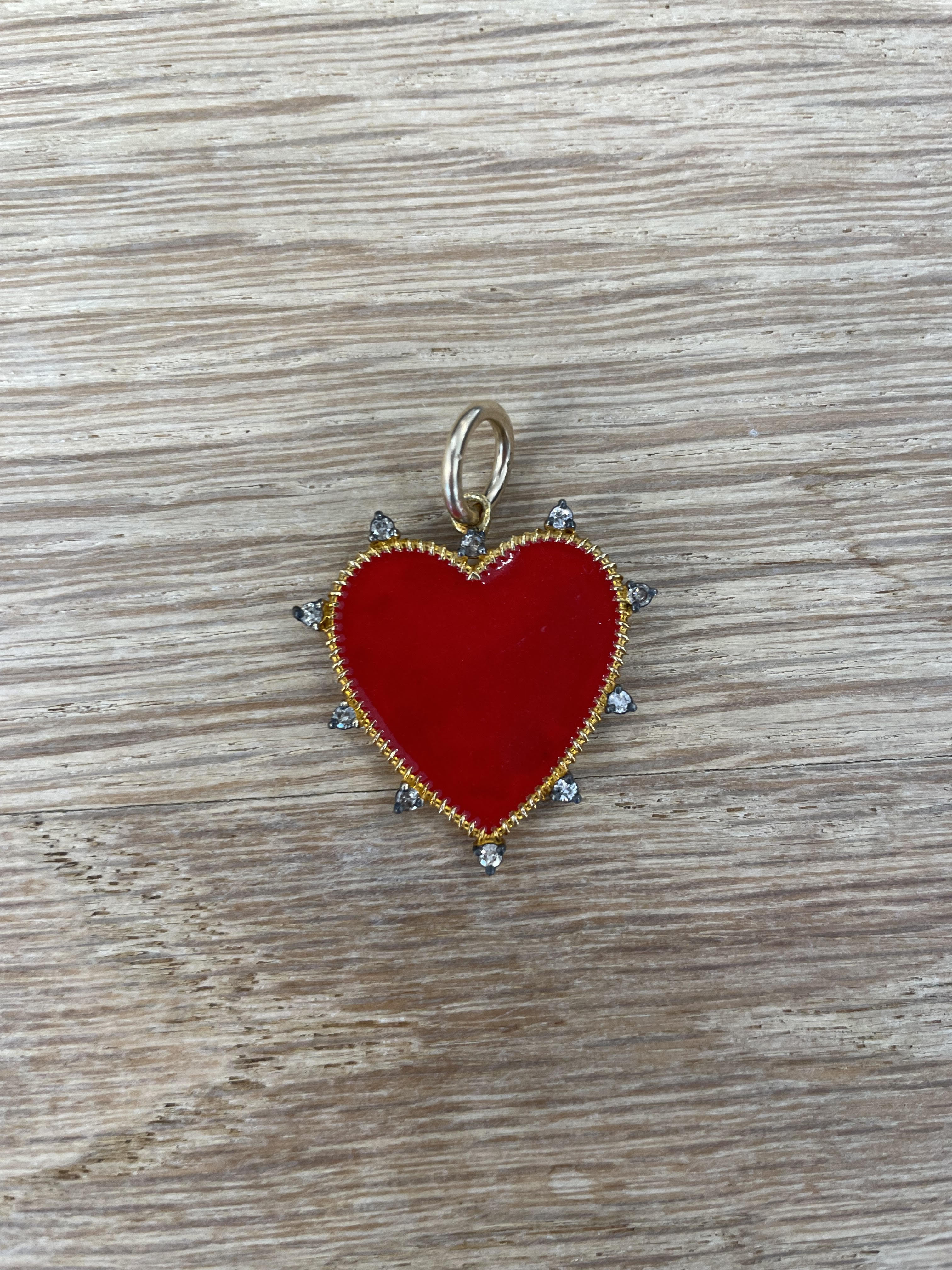 Liv James - Vermeil Red Pave Diamond Heart