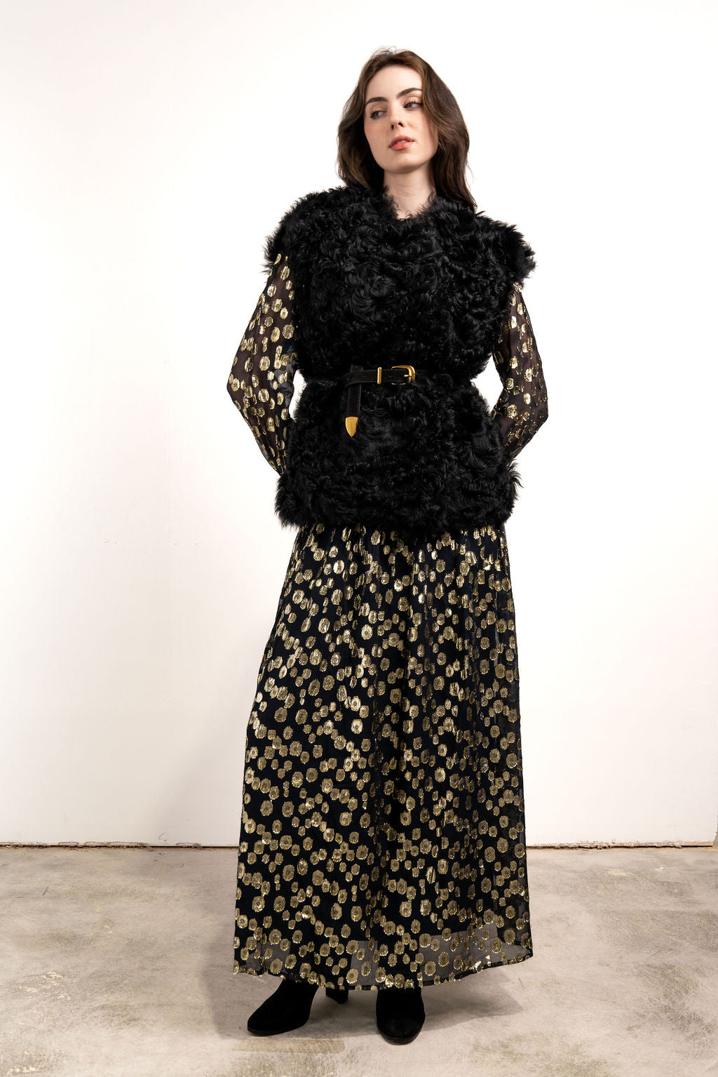 Shearling Vest Black