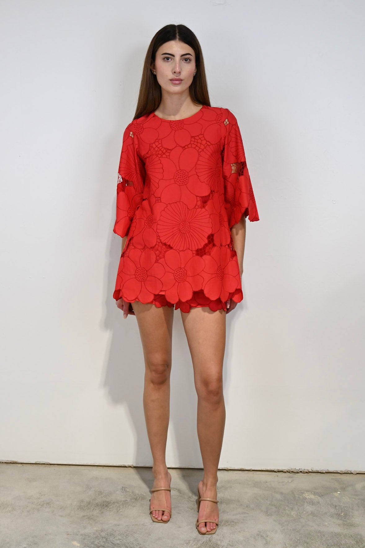 Camilla Short Caftan Red Floral