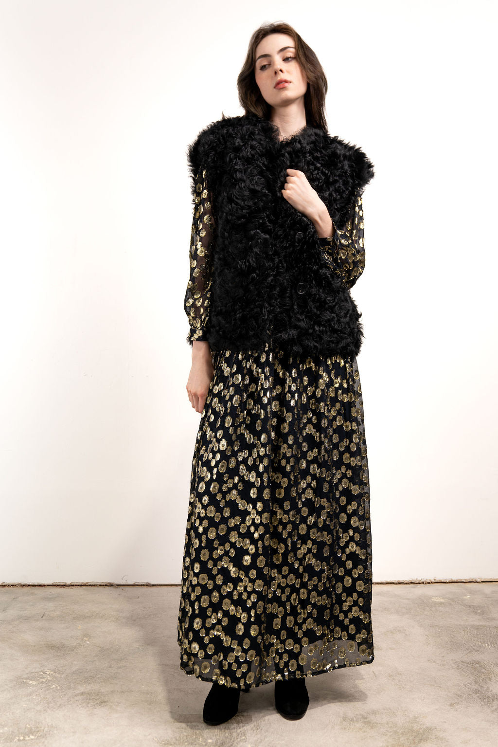 Shearling Vest Black