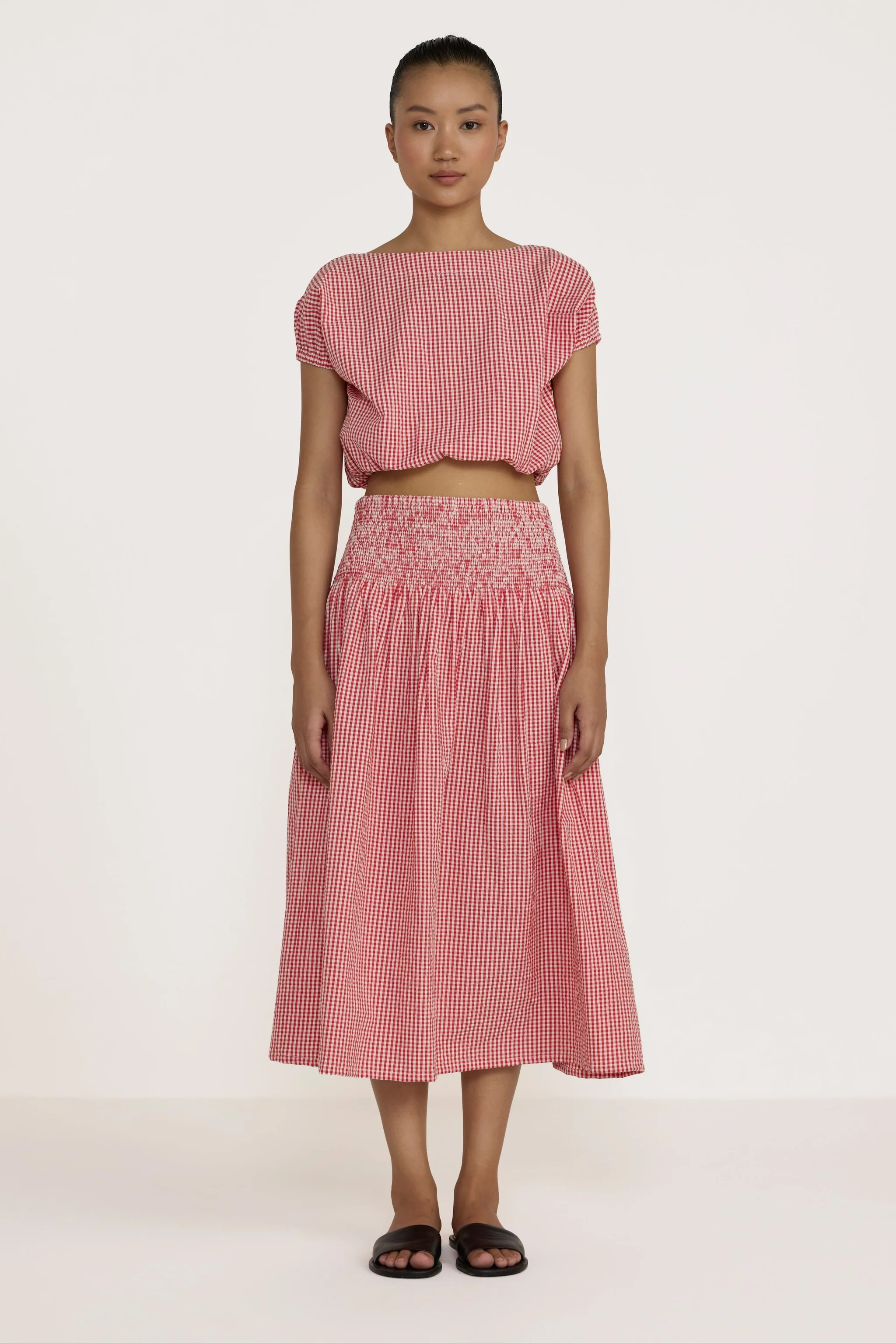 Bubble Top - Poppy Gingham